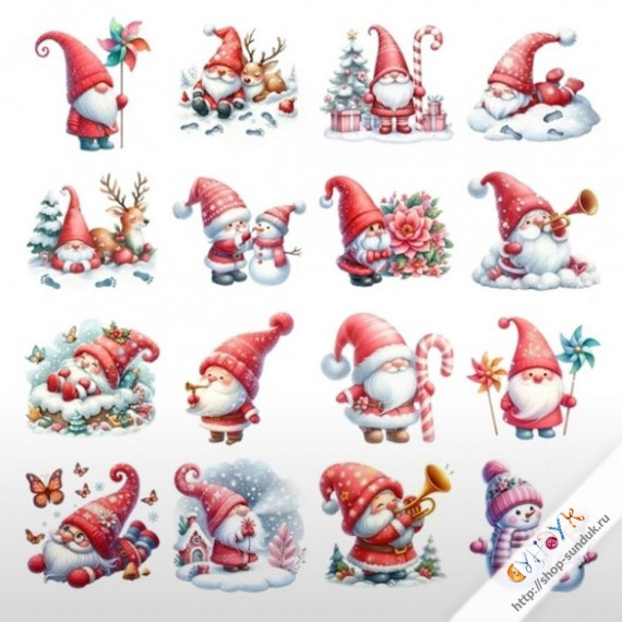 Термоаппликации "Новогодний гном" [3180294]